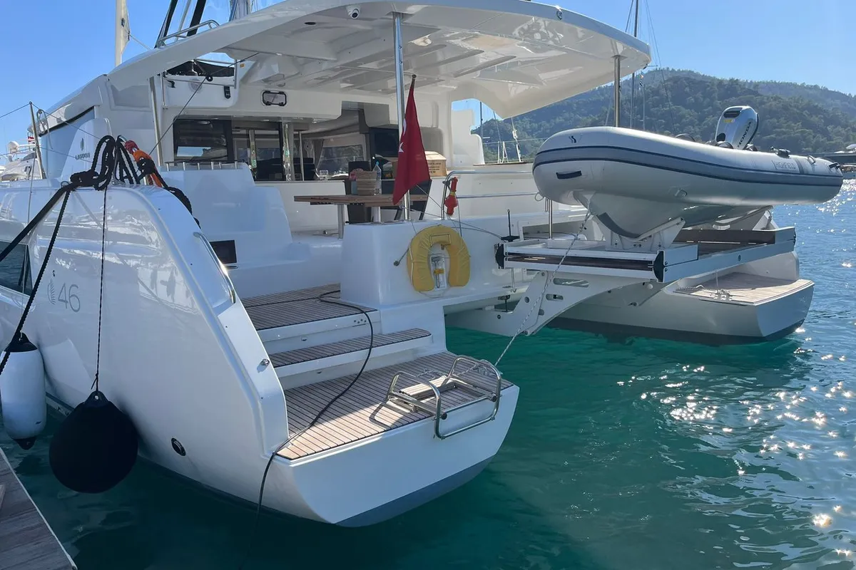 Eternityx, a Lagoon 46 catamaran at Fethiye, Turkey