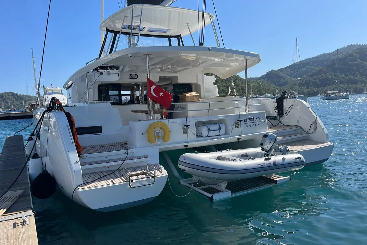 Eternityx, a Lagoon 46 catamaran at Fethiye, Turkey