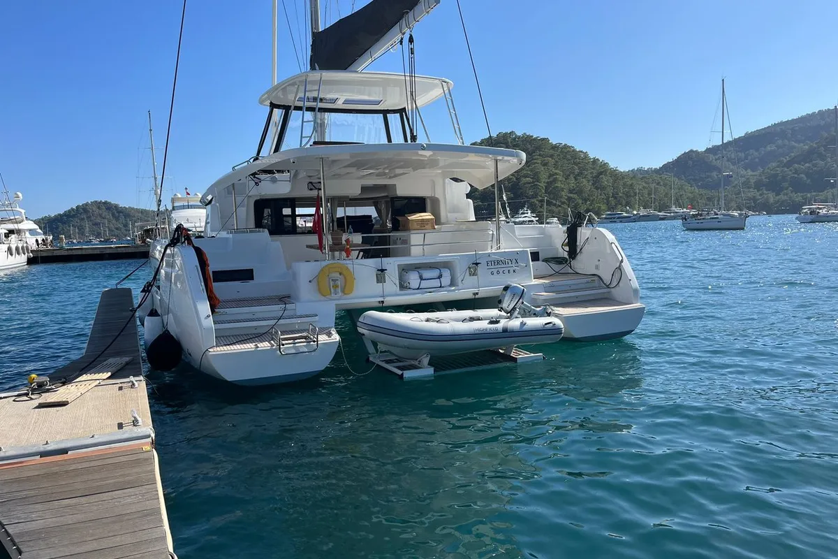Eternityx, a Lagoon 46 catamaran at Fethiye, Turkey