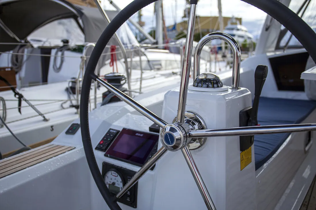 Cockpit of Bellagio, a Beneteau Oceanis 38.1 sailboat at Zadar, Croatia