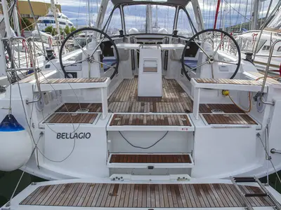 Cockpit of Bellagio, a Beneteau Oceanis 38.1 sailboat at Zadar, Croatia