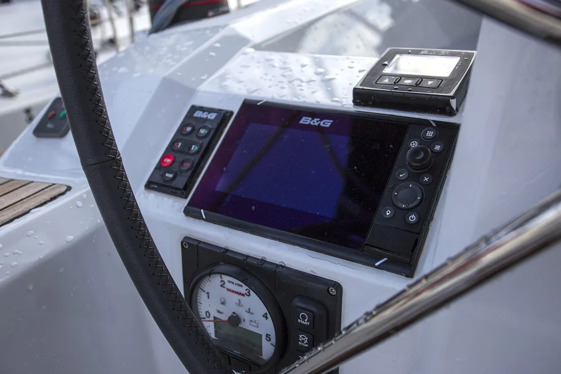 Cockpit of Bellagio, a Beneteau Oceanis 38.1 sailboat at Zadar, Croatia