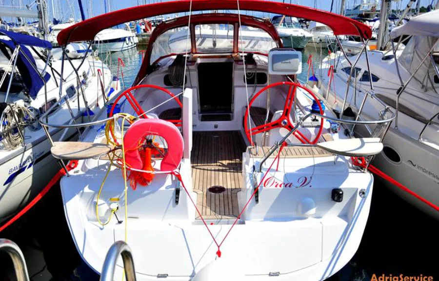 Cockpit of Orca V., a Elan Impression 394 sailboat at Izola / Isola, Slovenia