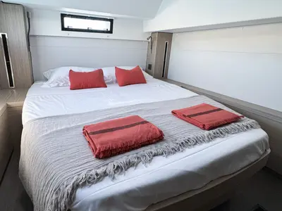 Cabin on Yoff, a Lagoon 46 catamaran at Ajaccio, France