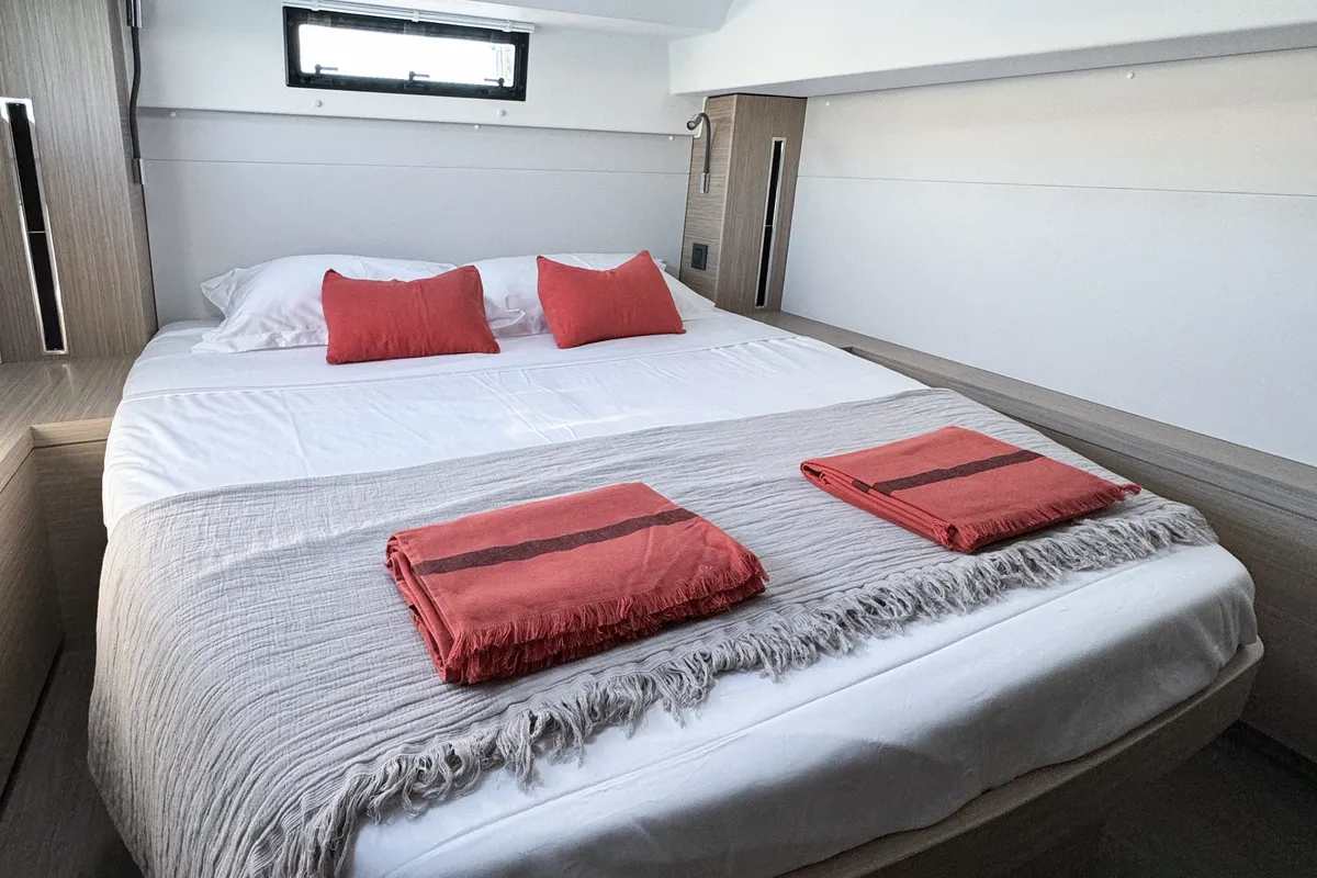Cabin on Yoff, a Lagoon 46 catamaran at Ajaccio, France