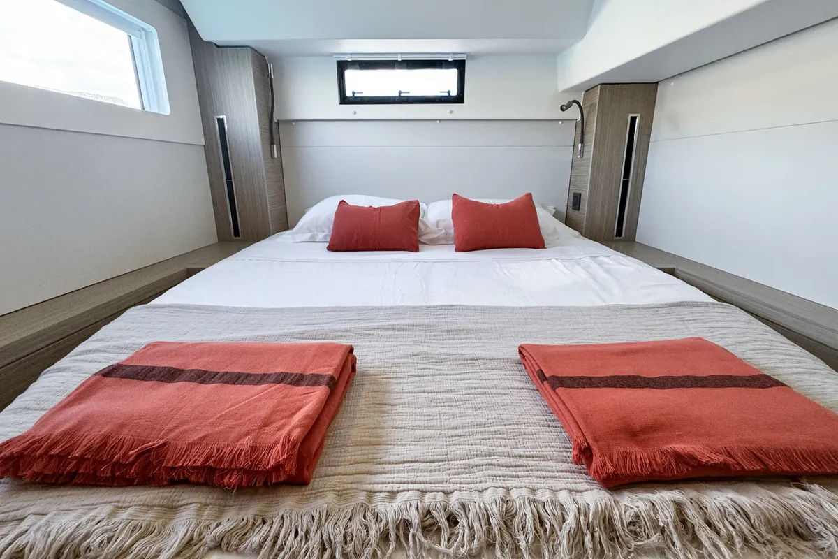 Cabin on Yoff, a Lagoon 46 catamaran at Ajaccio, France