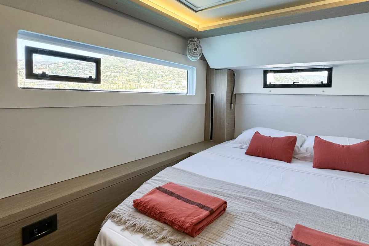 Cabin on Yoff, a Lagoon 46 catamaran at Ajaccio, France