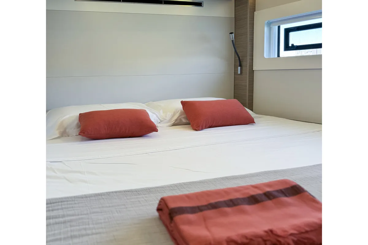 Cabin on Yoff, a Lagoon 46 catamaran at Ajaccio, France