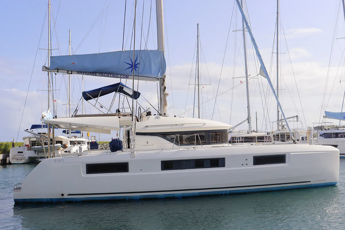Skye , a Lagoon 50 catamaran at Road Town, British Virgin Islands