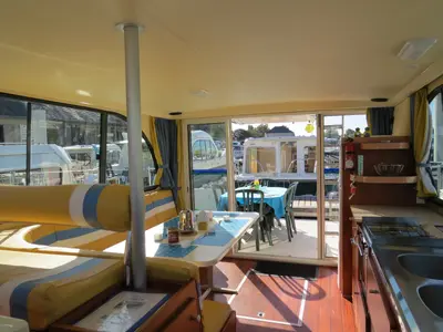 Salon of Alto, a Nicols Sedan 1310 motorboat at Sablé-sur-Sarthe, France