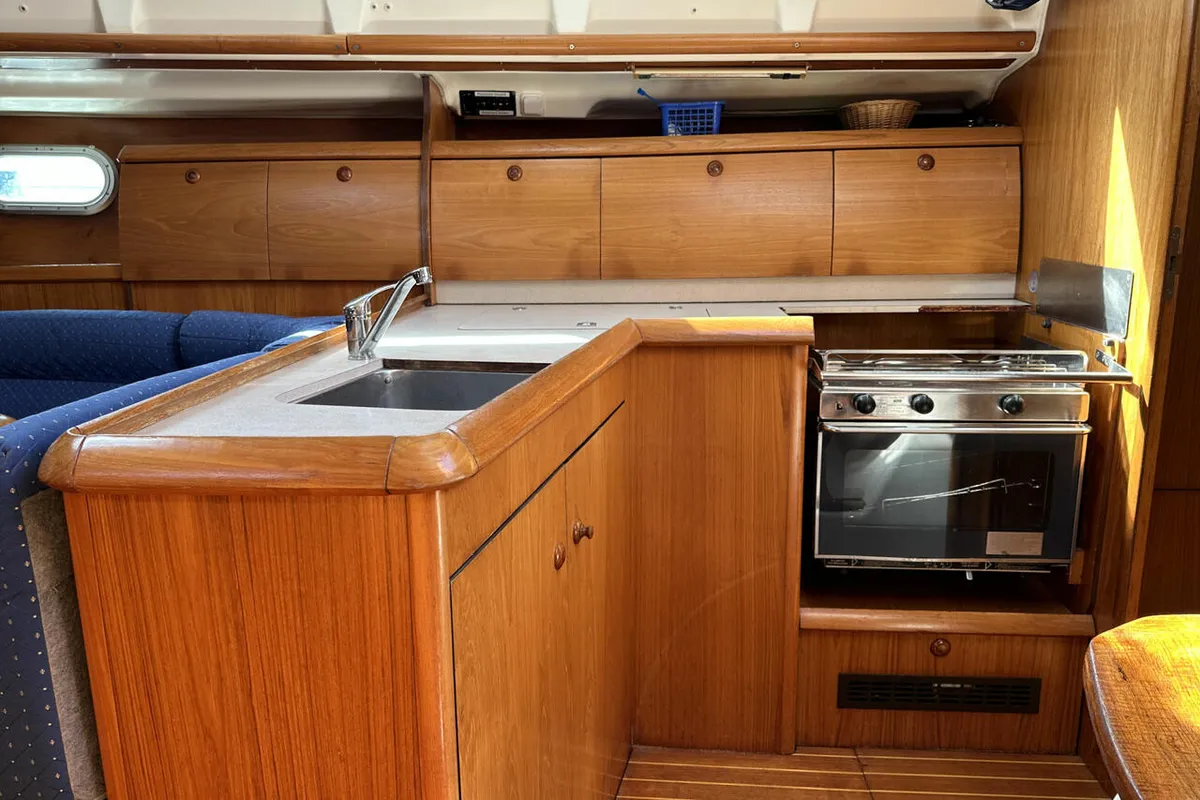 Galley of Moulin Rouge, a Jeanneau Sun Odyssey 40 sailboat at Barth, Germany