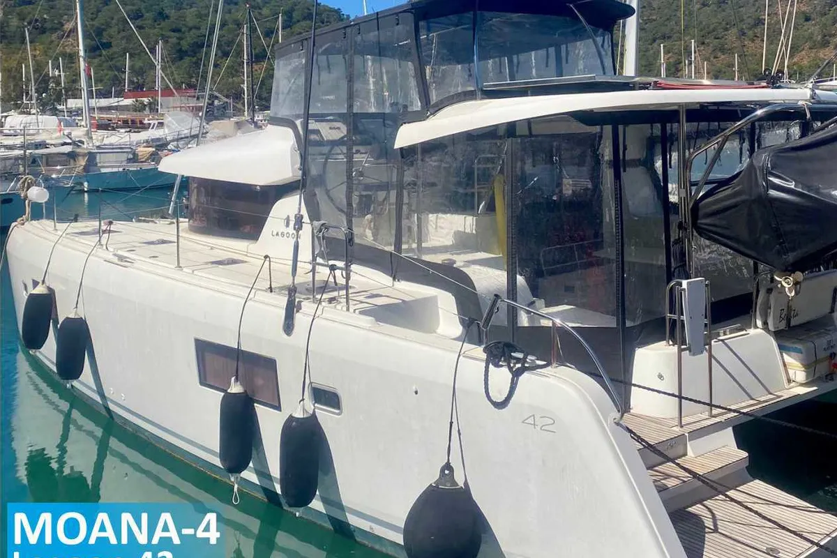 Moana-4, a Lagoon 42 catamaran at Fethiye, Turkey