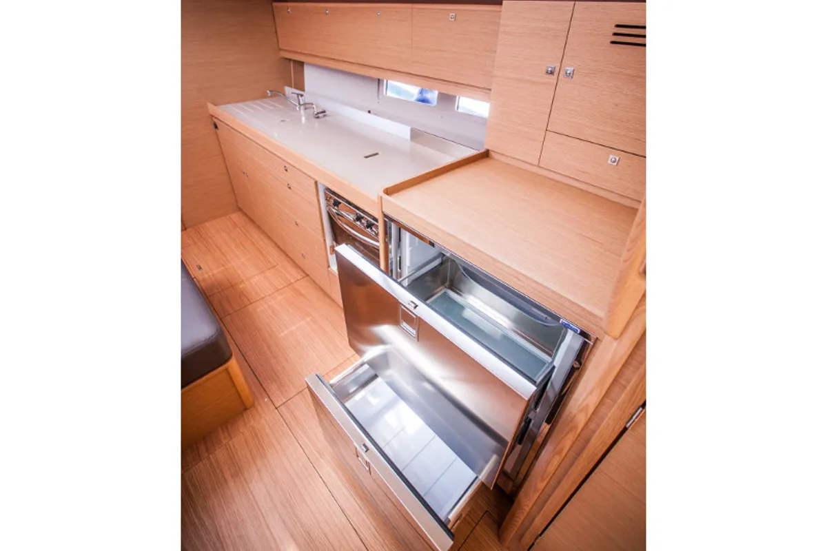 Galley of Lisabet, a Dufour 460 Grand Large sailboat at Primošten, Croatia
