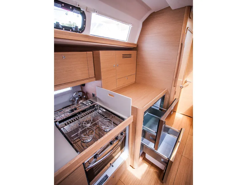 Galley of Lisabet, a Dufour 460 Grand Large sailboat at Primošten, Croatia