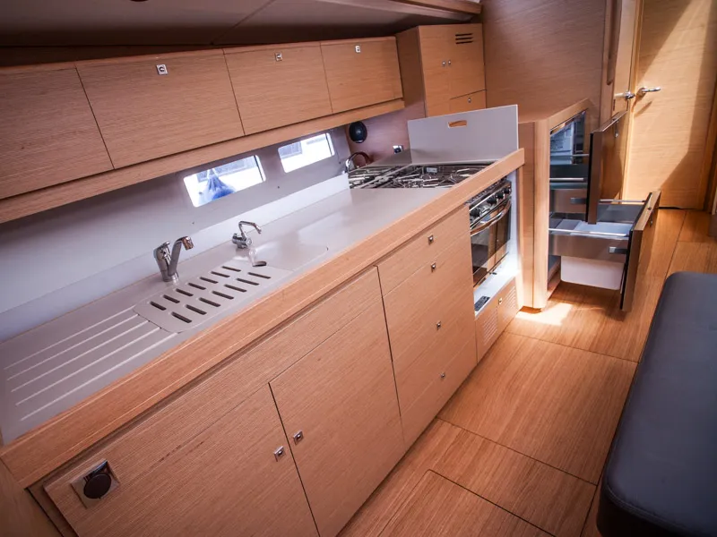 Galley of Lisabet, a Dufour 460 Grand Large sailboat at Primošten, Croatia