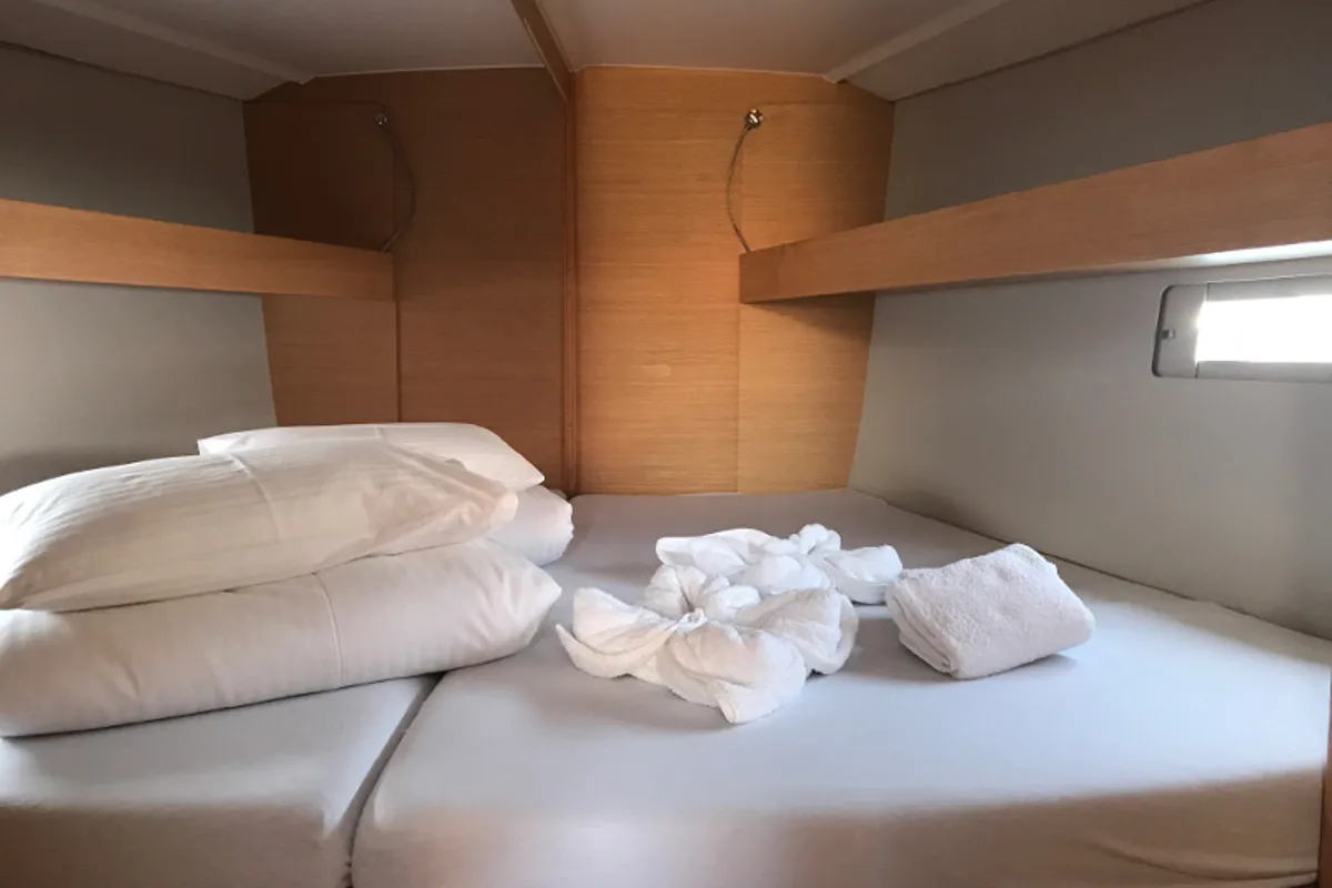 Cabin on Lisabet, a Dufour 460 Grand Large sailboat at Primošten, Croatia