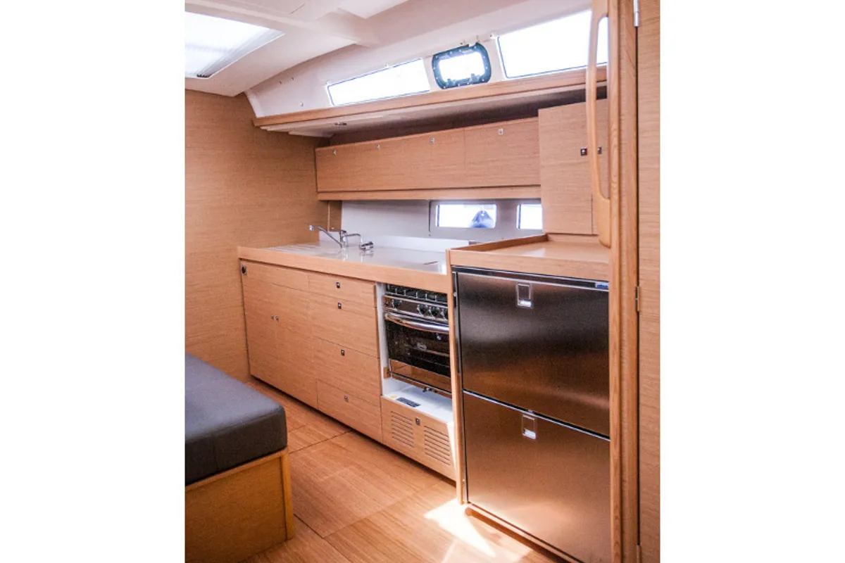 Galley of Lisabet, a Dufour 460 Grand Large sailboat at Primošten, Croatia