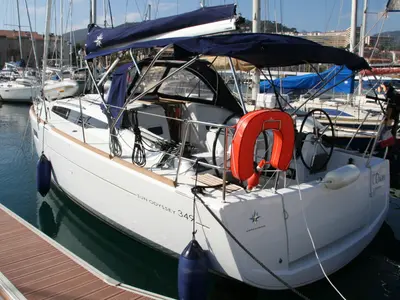 Nanouk, a Jeanneau Sun Odyssey 349 sailboat at Ajaccio, France