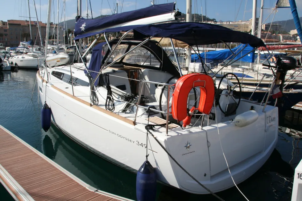Nanouk, a Jeanneau Sun Odyssey 349 sailboat at Ajaccio, France
