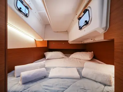 Deck of NorthWind 35, a Jeanneau Sun Odyssey 350 sailboat at Sipias Municipal Unit, Greece