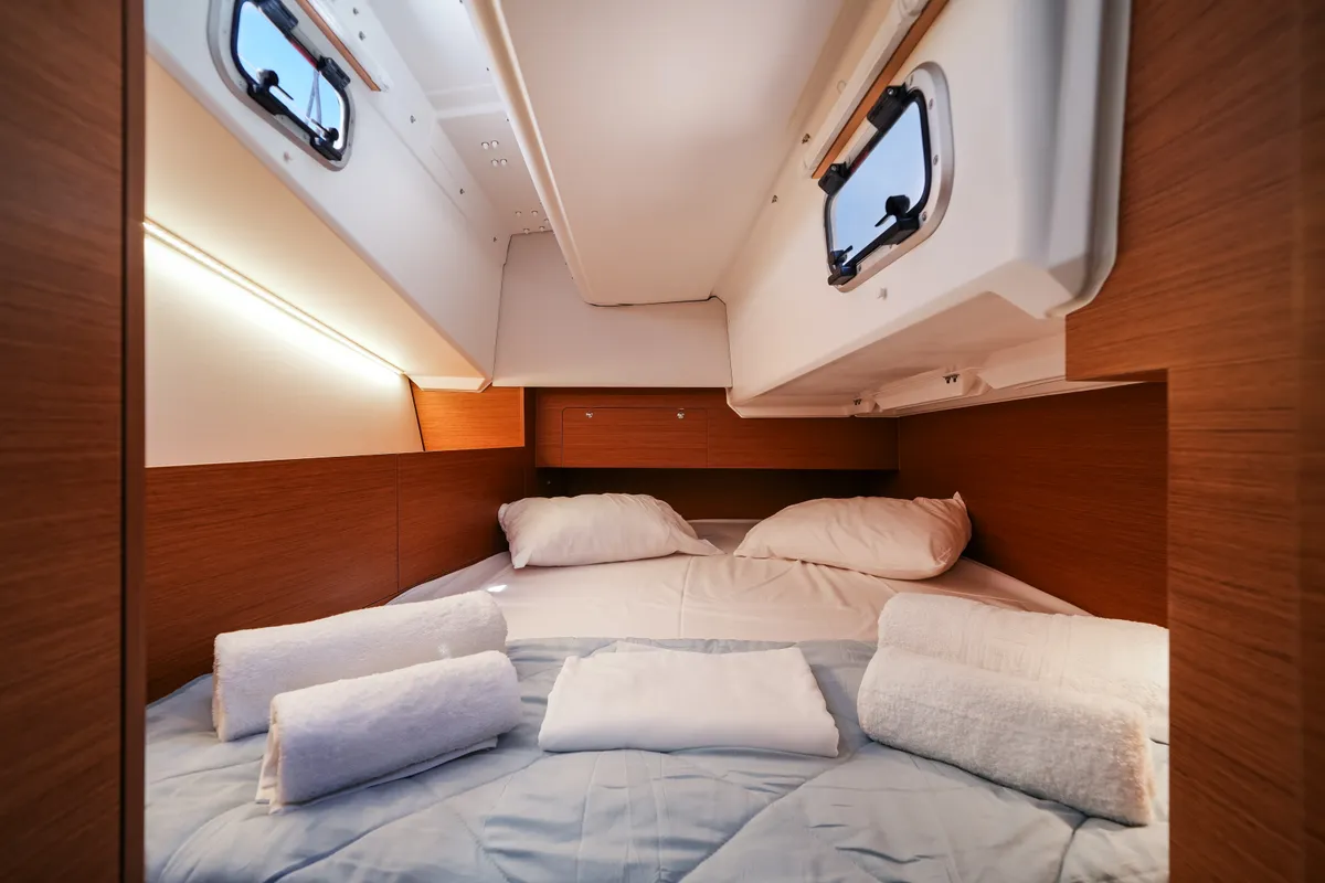 Deck of NorthWind 35, a Jeanneau Sun Odyssey 350 sailboat at Sipias Municipal Unit, Greece