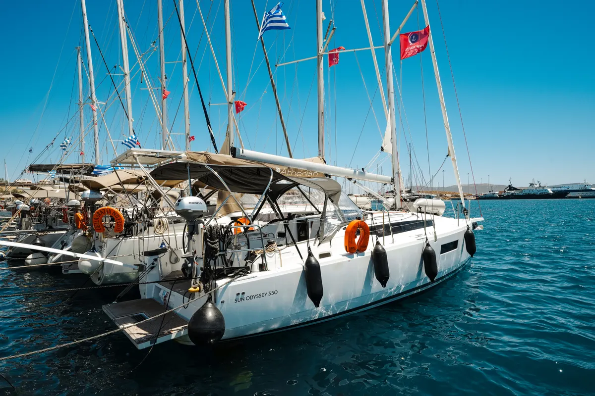 Salon of NorthWind 35, a Jeanneau Sun Odyssey 350 sailboat at Sipias Municipal Unit, Greece