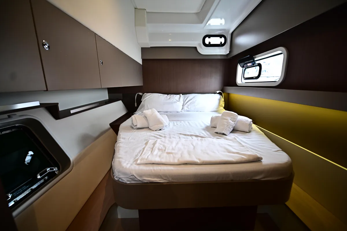 Cabin on Perrito Caliente, a Bali Catspace catamaran at Tonnarella, Italy
