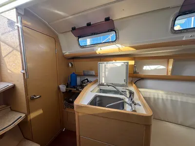 Galley of Barboat, a Beneteau First 30 sailboat at La Rochelle, France