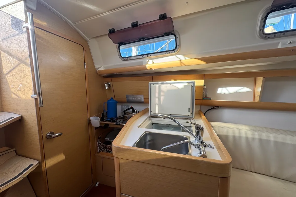 Galley of Barboat, a Beneteau First 30 sailboat at La Rochelle, France