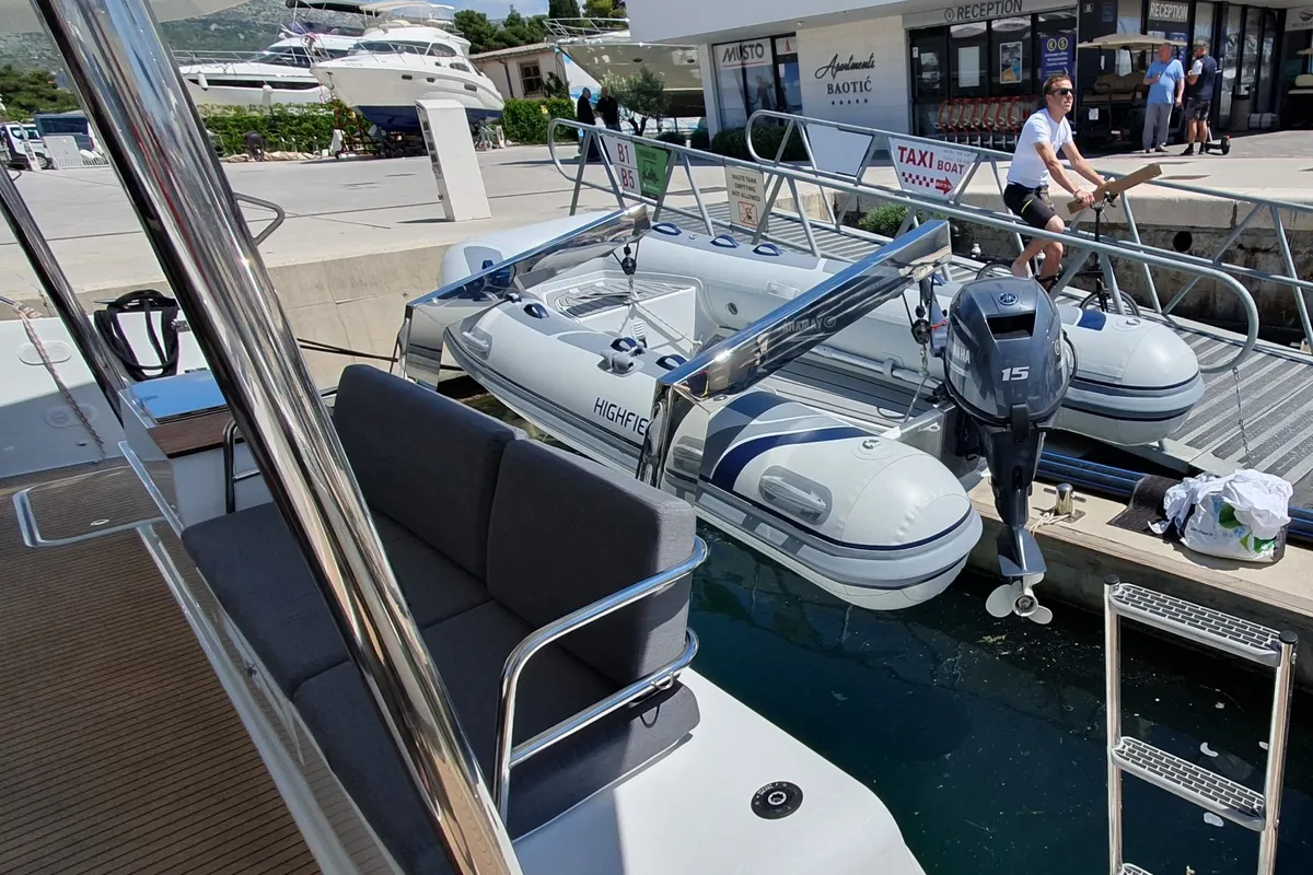 Summer Flow, a Fountaine Pajot Elba 45 catamaran at Seget Donji, Croatia