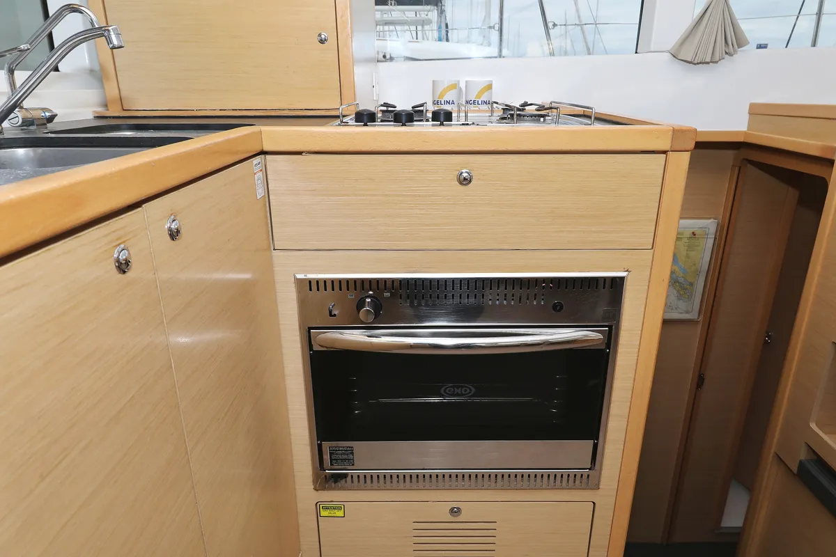 Galley of Lilla V, a Lagoon 39 catamaran at Grad Biograd na Moru, Croatia