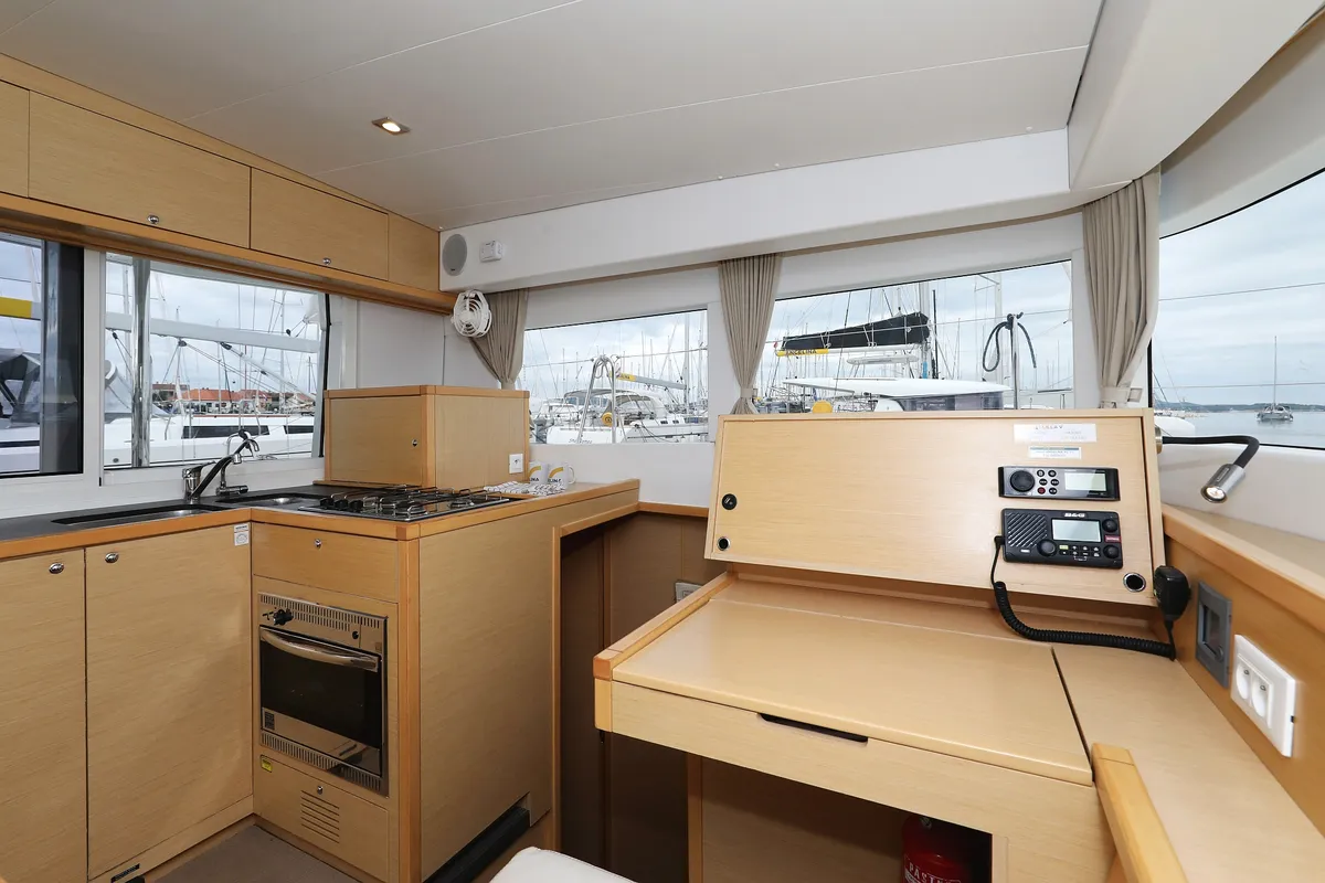Galley of Lilla V, a Lagoon 39 catamaran at Grad Biograd na Moru, Croatia