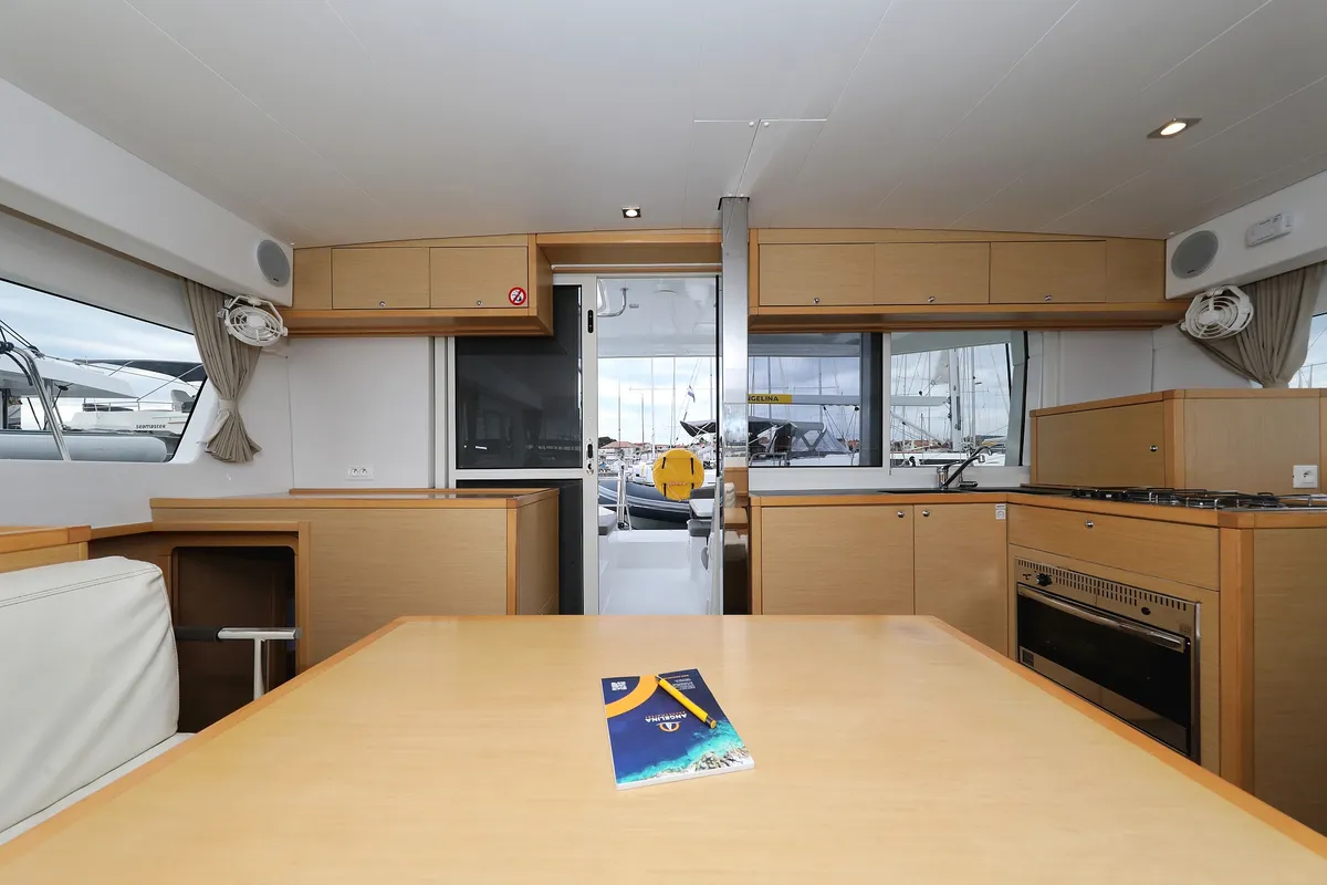 Galley of Lilla V, a Lagoon 39 catamaran at Grad Biograd na Moru, Croatia