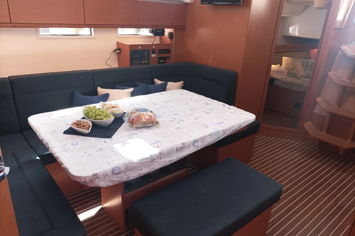 Salon of Pluton, a Bavaria Cruiser 46 sailboat at Split, Croatia