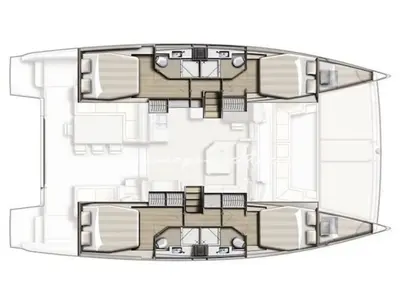 Floor plan of Siga Siga, a Bali 4.1 catamaran at Agropoli, Italy