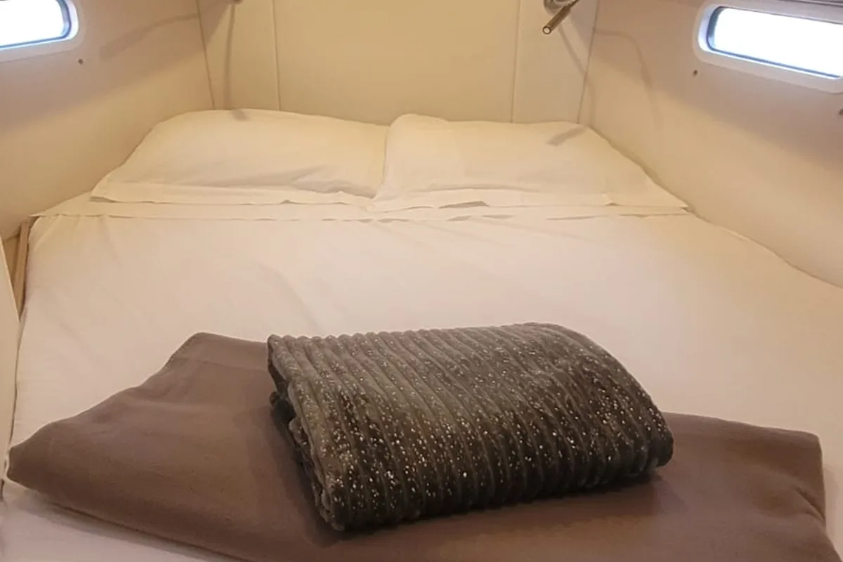 Cabin on no_name, a Hanse 360 sailboat at Rosignano Solvay, Italy