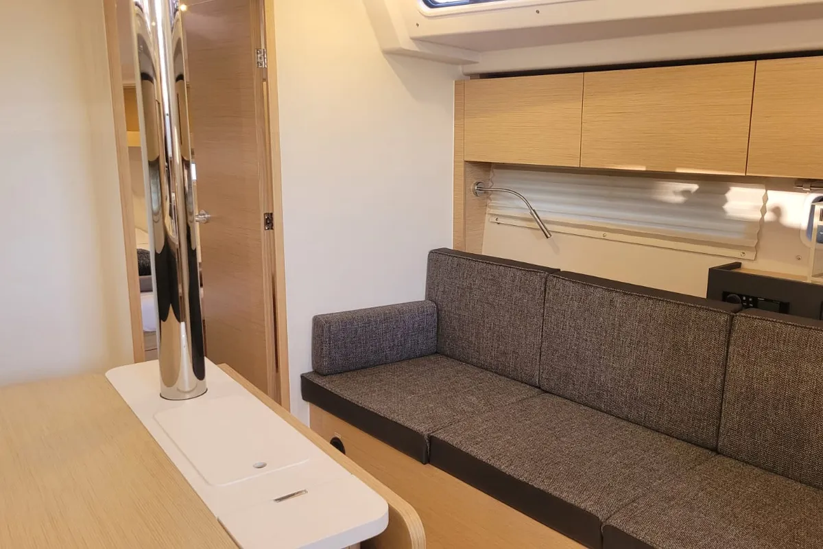 Salon of no_name, a Hanse 360 sailboat at Rosignano Solvay, Italy