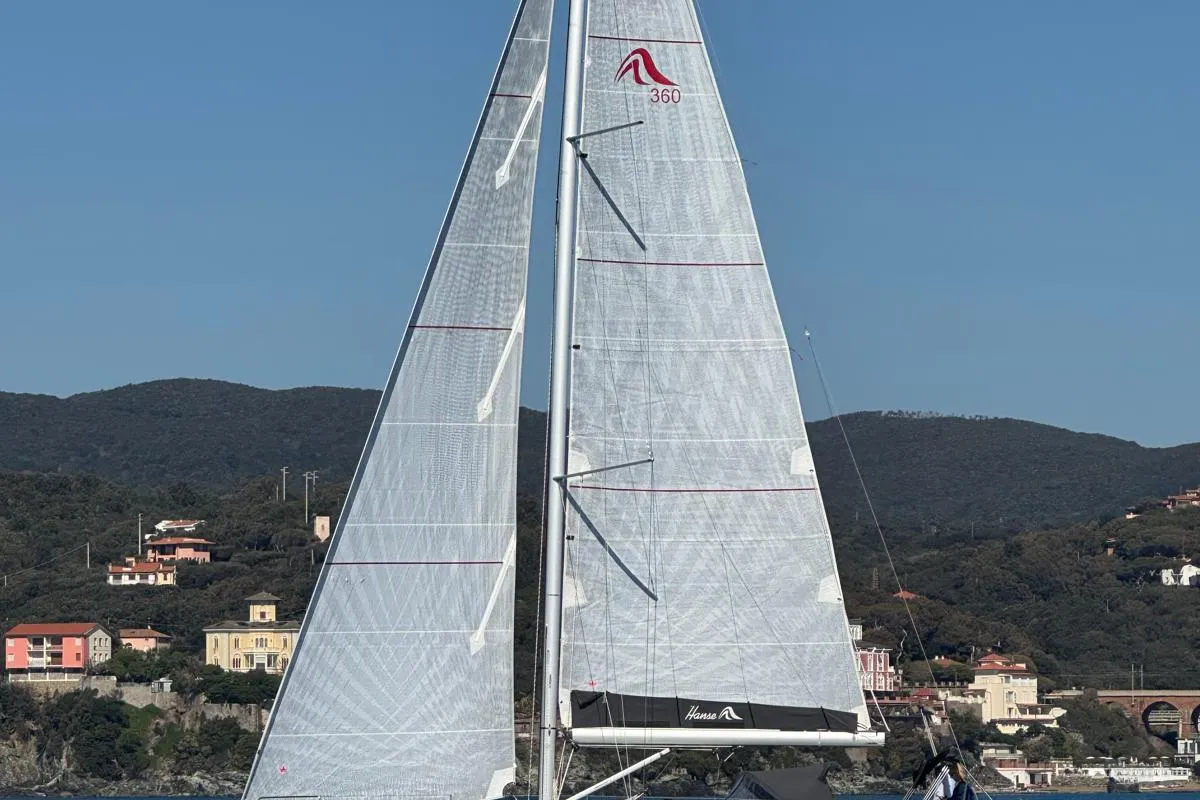 Exterior view of no_name, a Hanse 360 sailboat at Rosignano Solvay, Italy