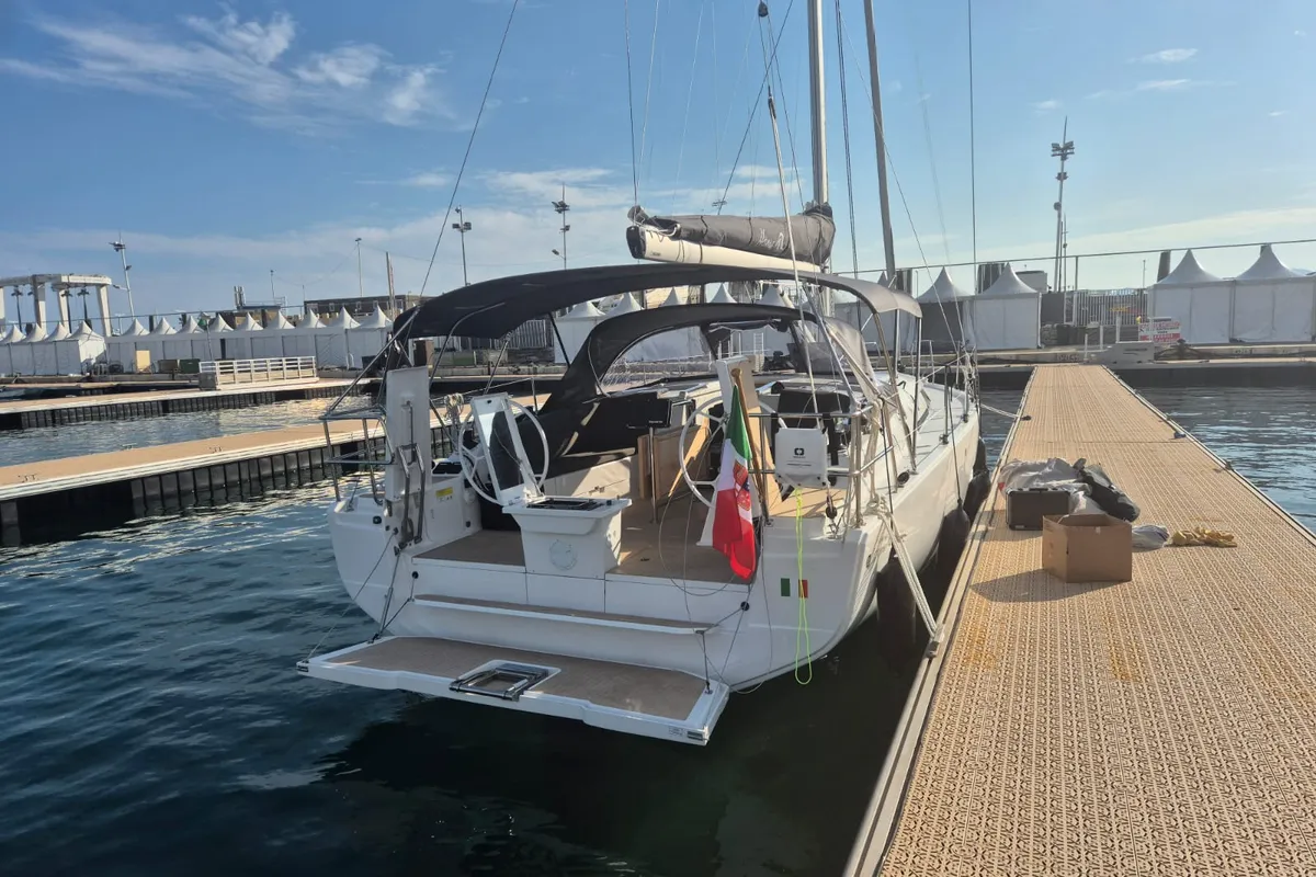 Exterior view of no_name, a Hanse 360 sailboat at Rosignano Solvay, Italy