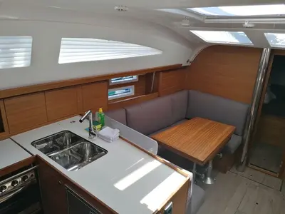 Galley of Top Secret, a Elan Impression 40.1 sailboat at Primošten, Croatia