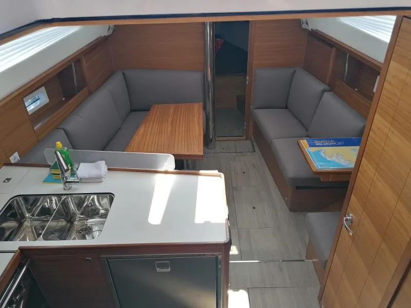 Salon of Top Secret, a Elan Impression 40.1 sailboat at Primošten, Croatia