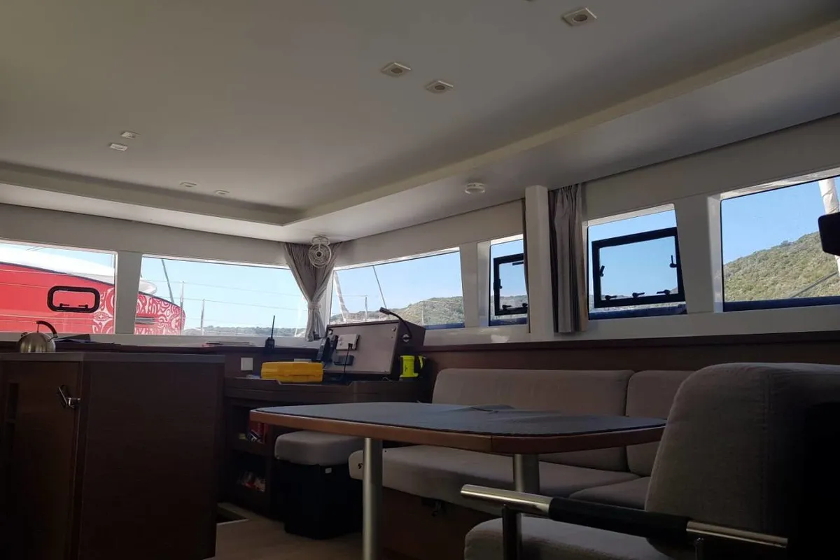 Blue Diamond, a Lagoon 450 Sport catamaran at Pianottoli-Caldarello, France