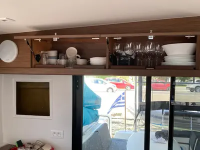 Galley of Lagoon 42, a catamaran at Skiathos, Greece
