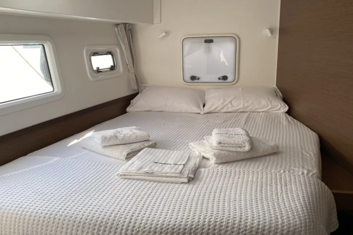 Cabin on Lagoon 42, a catamaran at Skiathos, Greece