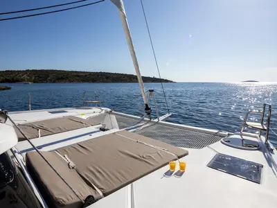 Salon of Pax, a Dufour 48 Catamaran catamaran at Primošten, Croatia