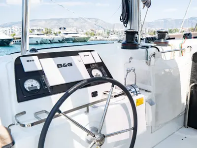 Galley of Anemi, a Lagoon 42 catamaran at Municipal Unit of Nea Peramos, Greece