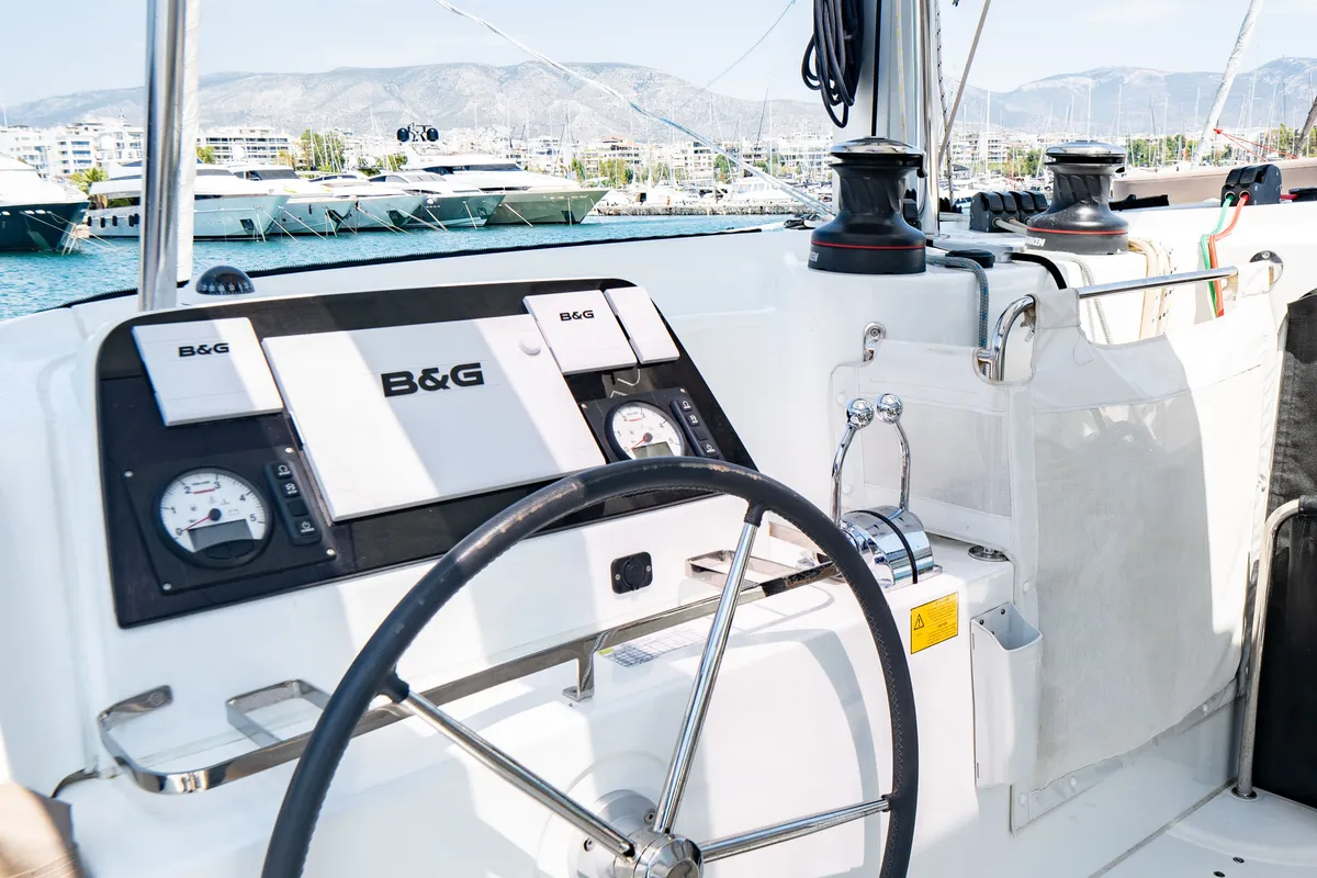 Galley of Anemi, a Lagoon 42 catamaran at Municipal Unit of Nea Peramos, Greece