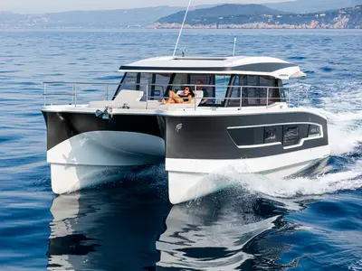 Nina, a Fountaine Pajot MY4.S catamaran at Taranto, Italy