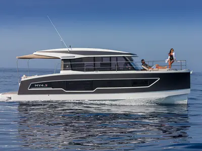Galley of Nina, a Fountaine Pajot MY4.S catamaran at Taranto, Italy