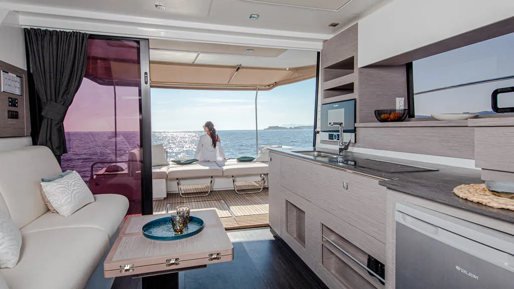Nina, a Fountaine Pajot MY4.S catamaran at Taranto, Italy